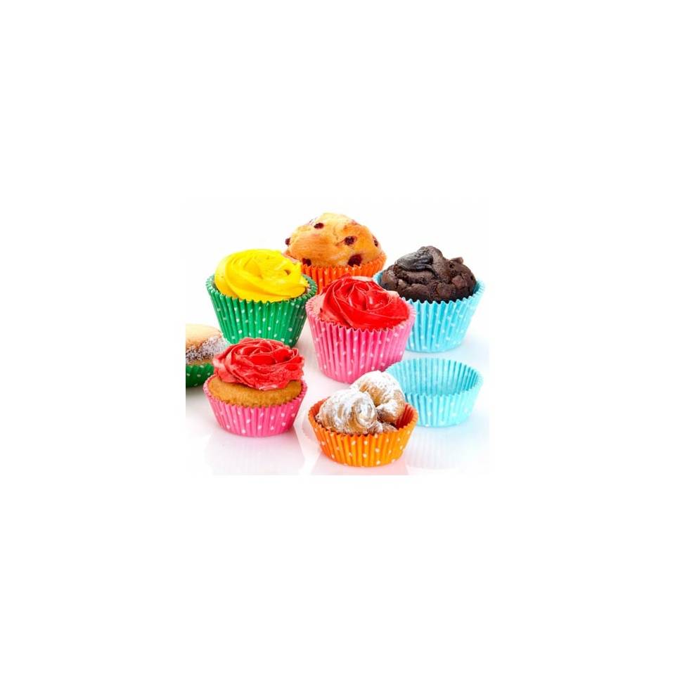 Paper baking cups in assorted colors 5x3 cm