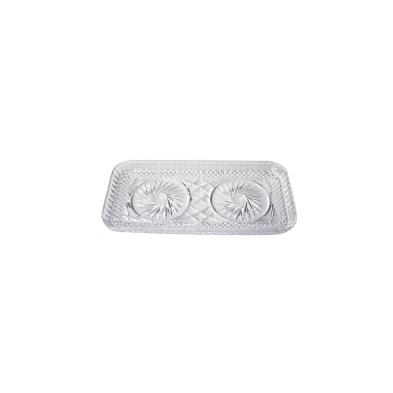 Vintage Glaske Set mit dekorierter Glasmilchschale und Zuckerdose