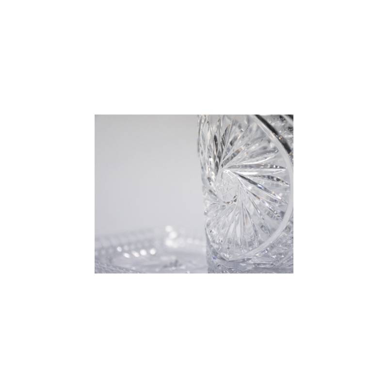 Juego Glaske vintage con bandeja de cristal decorada y cubo