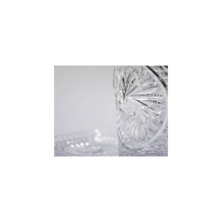 Juego Glaske vintage con bandeja de cristal decorada y cubo
