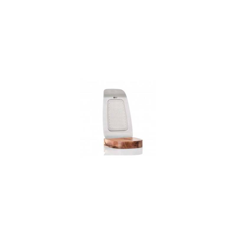 Stainless steel and acacia fine mesh grain grater
