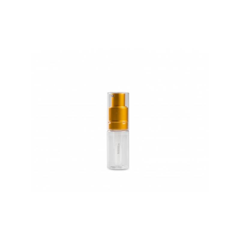 100% Chef plastic powder spray bottle with gold cap