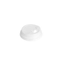 Coperchio monouso con foro per bicchiere da caffè in plastica bianco cm 6,3