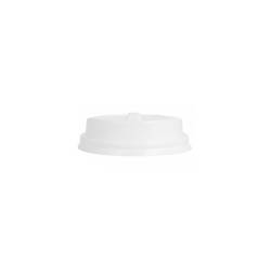 Disposable lid with hole for white plastic coffee cup cm 6.3