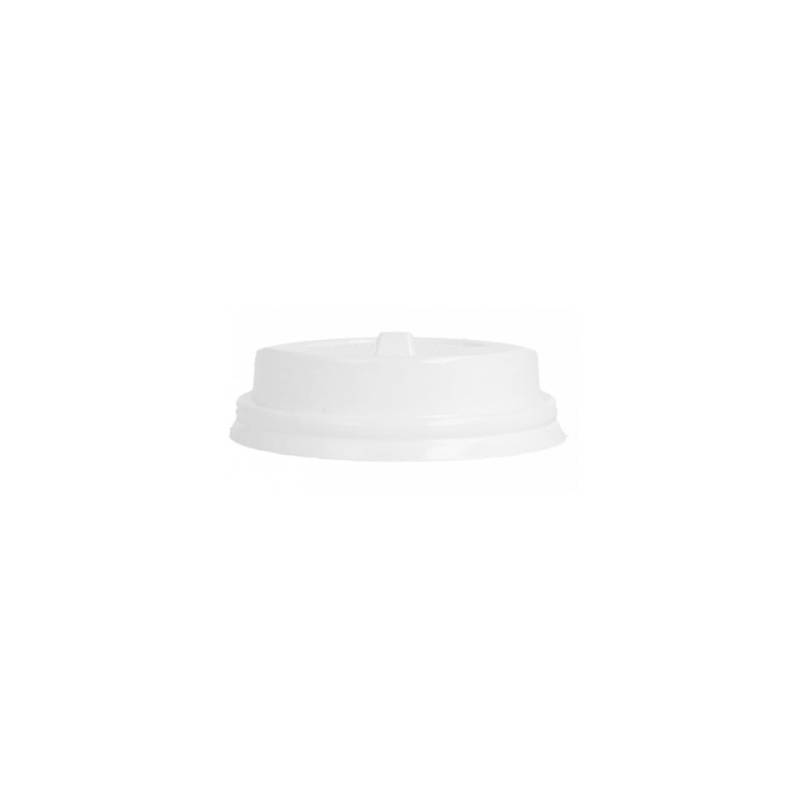 Disposable lid with hole for white plastic coffee cup cm 6.3