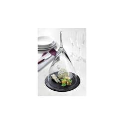 Fromage glass dome with hole and slate plate