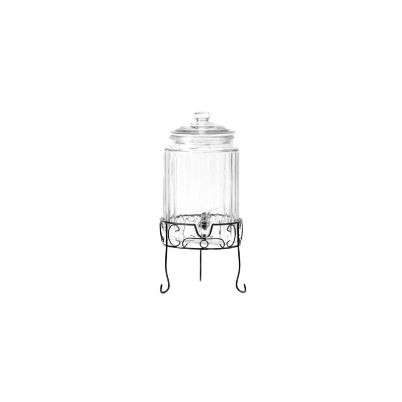 Dispenser drink con rubinetto e supporto in vetro lt 5,8