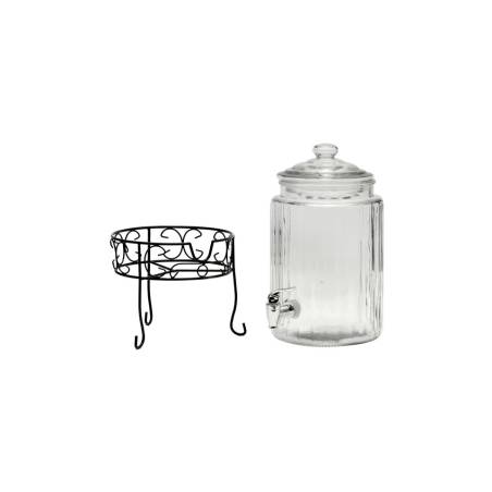 Dispenser drink con rubinetto e supporto in vetro lt 5,8