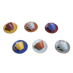 Tazza caffè con piatto Mediterraneo Novità Home in ceramica colorata