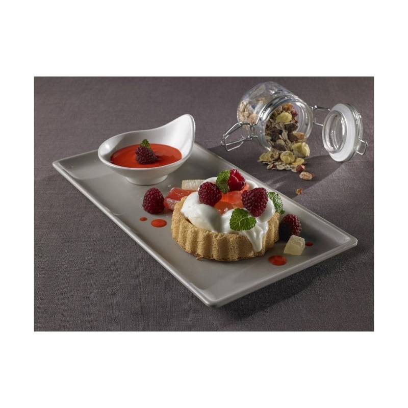 Light gray melamine rectangular tray cm 27.8x14.3