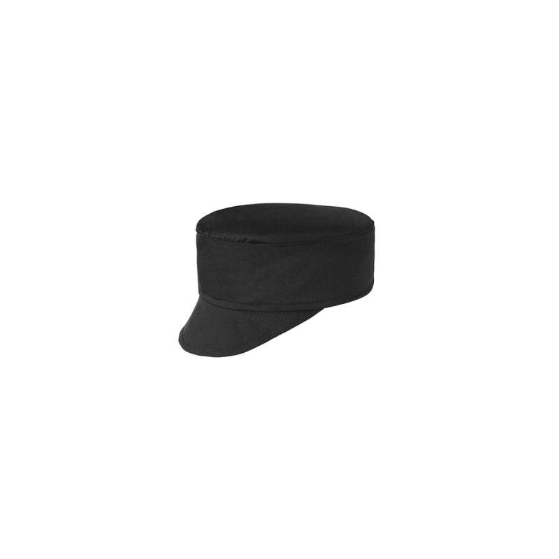 Black polyester and cotton wing cap