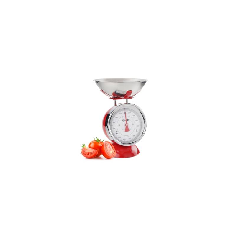 Red steel mechanical kitchen scale