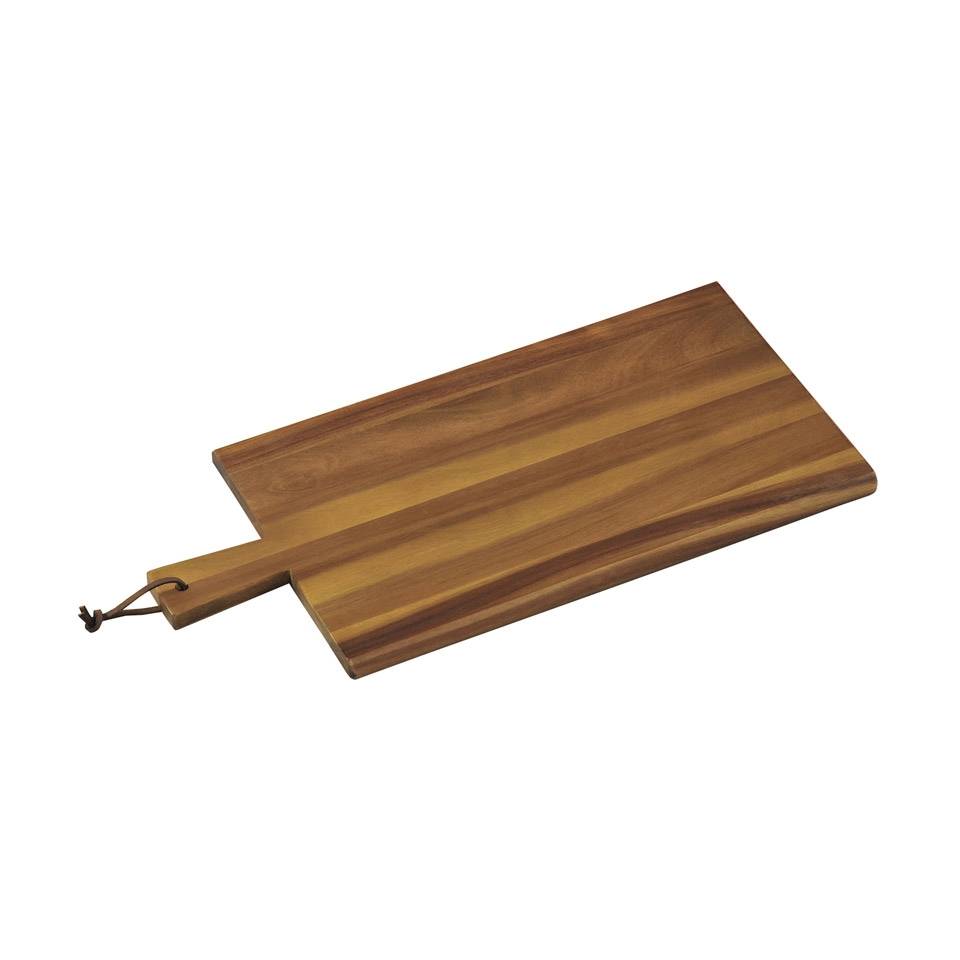 Tagliere rettangolare con manico in legno di acacia cm 45x22