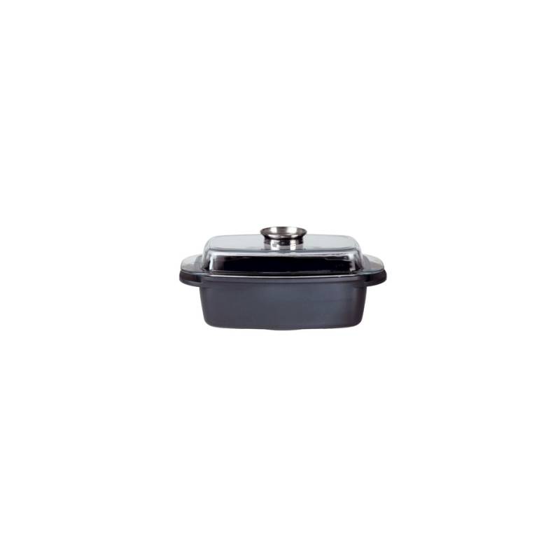 Rostiera rettangolare Aroma Gourmet con coperchio in ferro e alluminio lt 5,5
