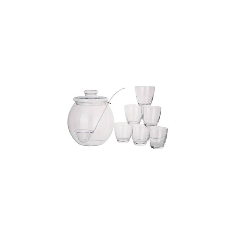 Poncera with transparent glass lid lt 4.5 with 6 glasses