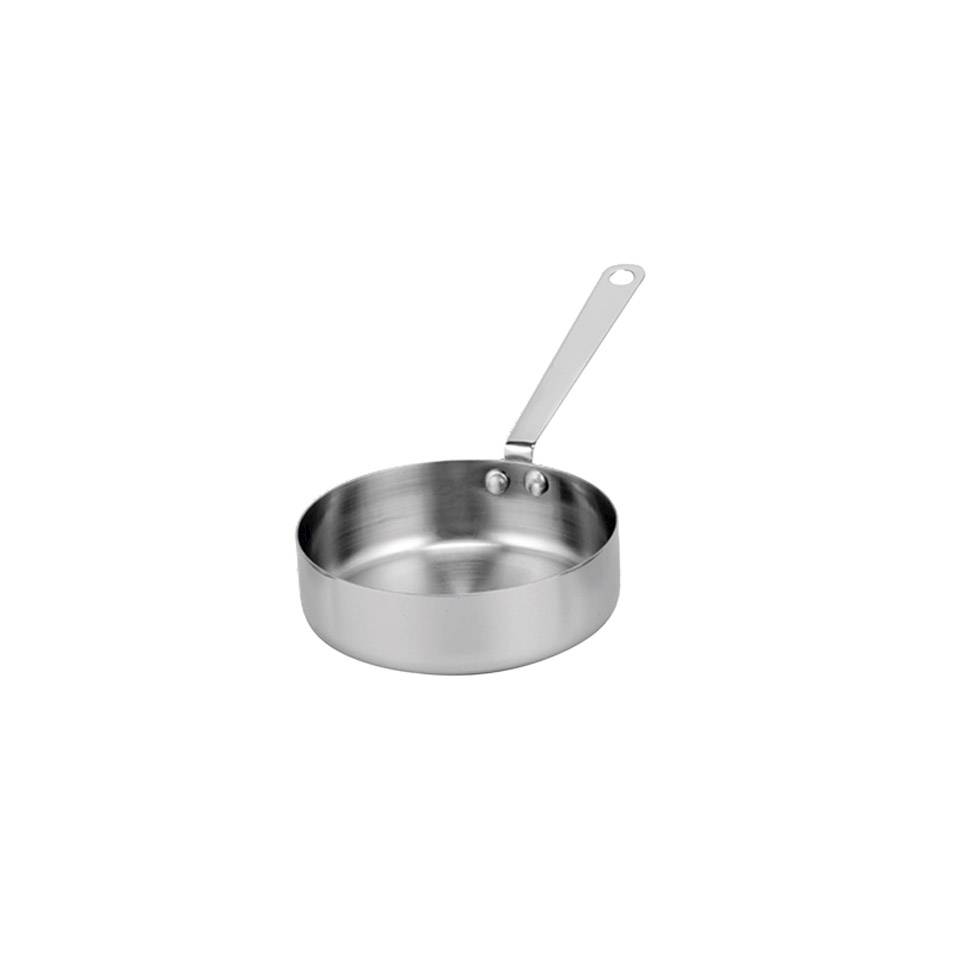 Stainless steel one-handled round pan cm 10