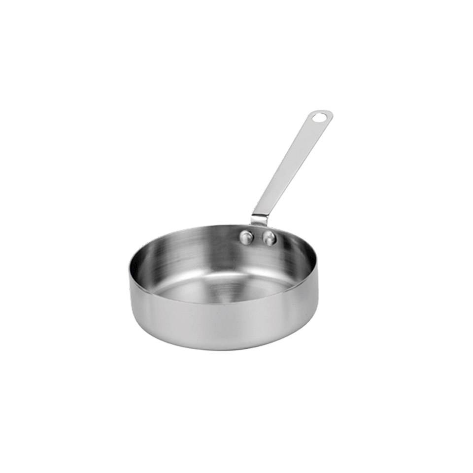 Stainless steel one-handled round pan cm 12