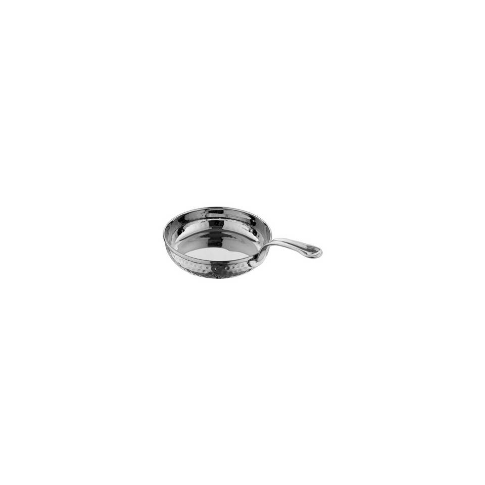 Hammered stainless steel one-handled round pan cm 13