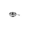 Hammered stainless steel one-handled round pan cm 17