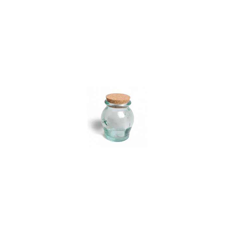 Honey jar in recycled glass with cork gr 284