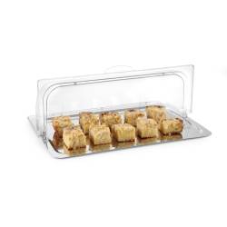 Hendi gastronorm 1/1 transparent polycarbonate rectangular roll top dome