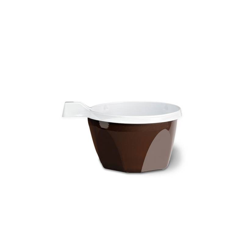 Tazza monouso cappuccino con manico in polipropilene marrone cl 16