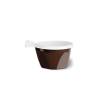 Brown polypropylene disposable cappuccino cup with handle cl 16