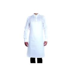 Roll-Drap apron with bib in white plasticized cotton 75x90 cm