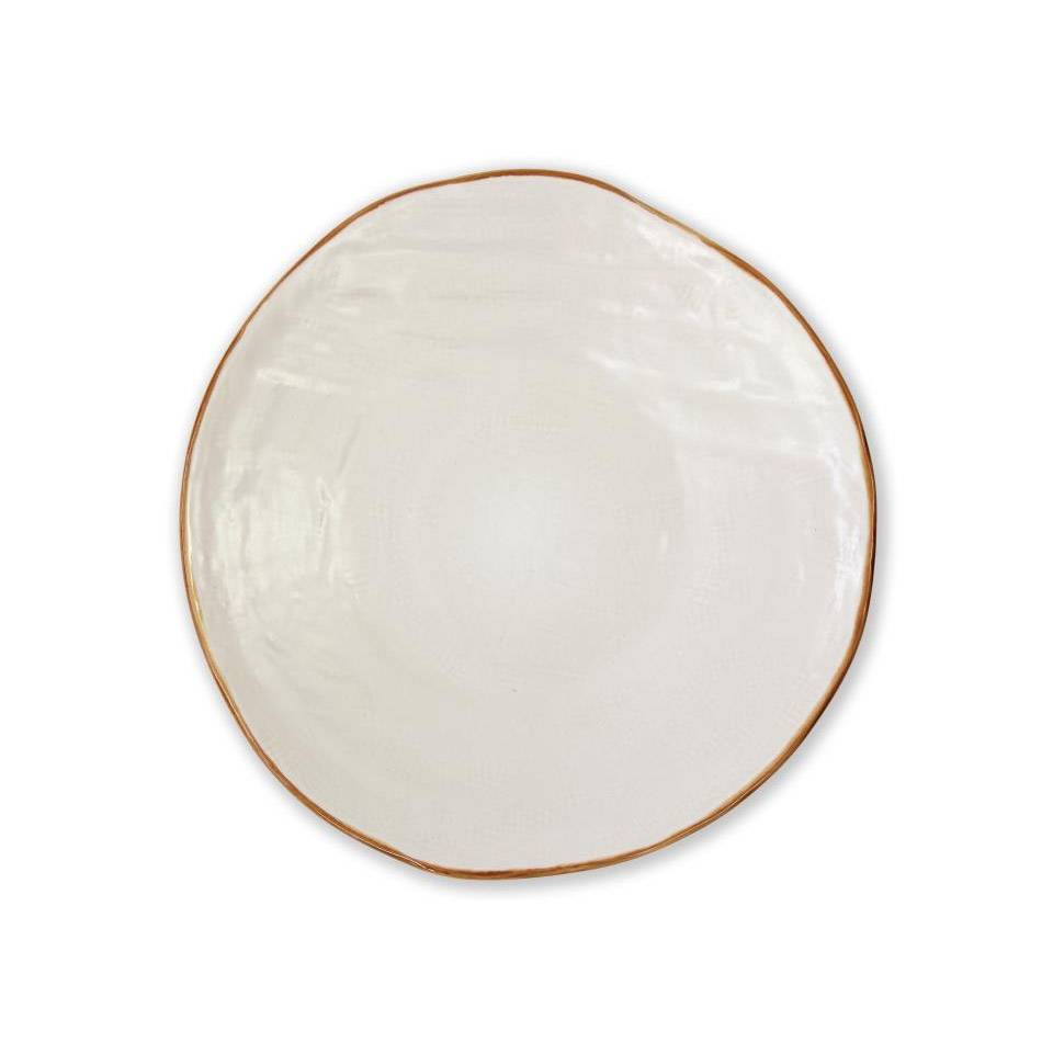 Mediterranean ceramic flat plate white cm 27.5