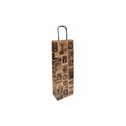 Bacchus bag for bottles made of decorated paper cm 14x8x40