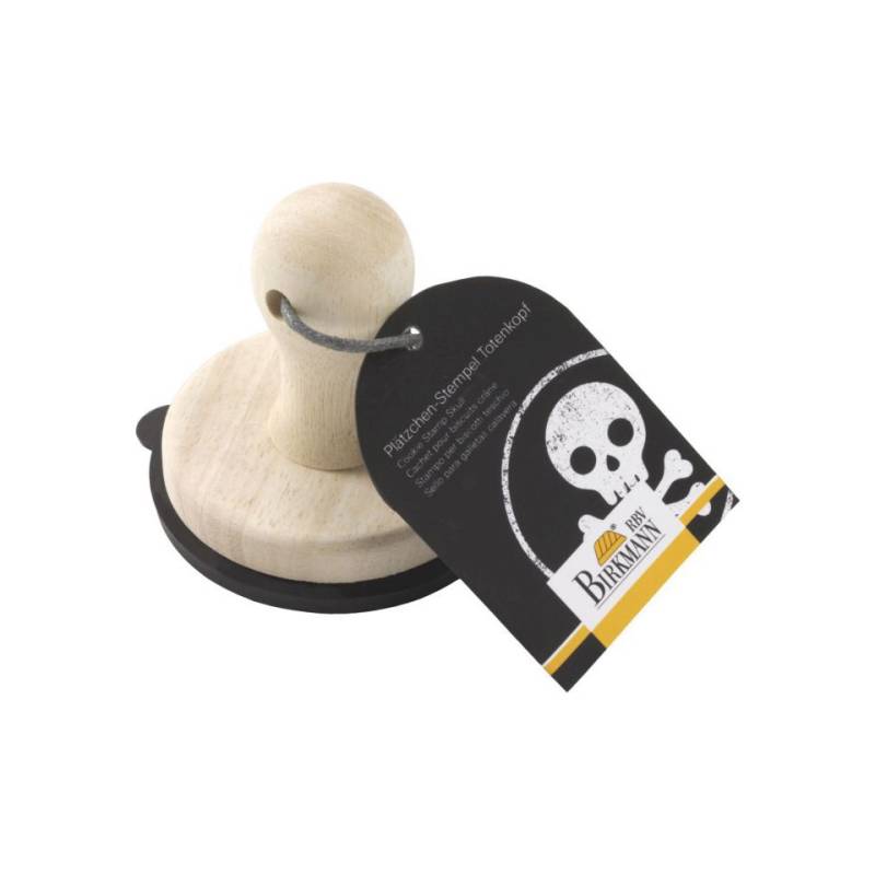 Tampon à biscuits en silicone pour tête de mort noire 7 cm