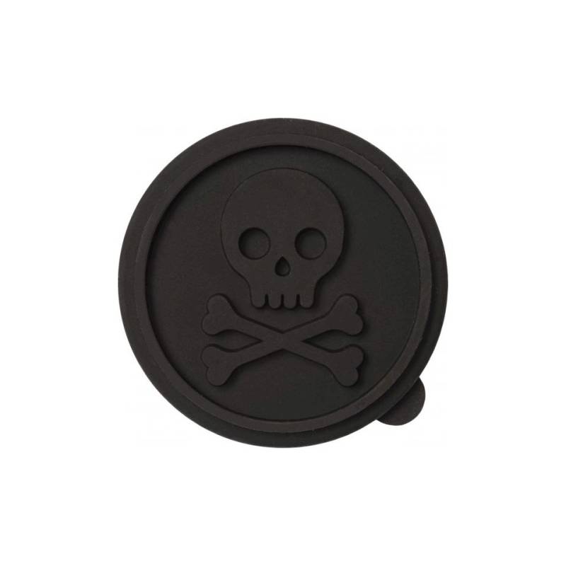 Tampon à biscuits en silicone pour tête de mort noire 7 cm