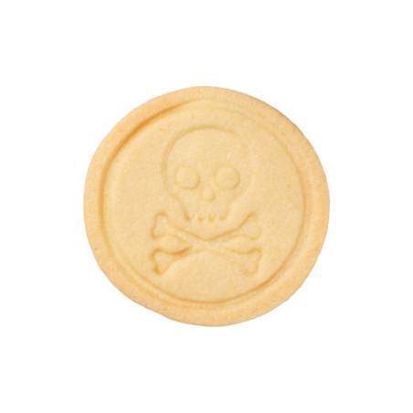 Tampon à biscuits en silicone pour tête de mort noire 7 cm