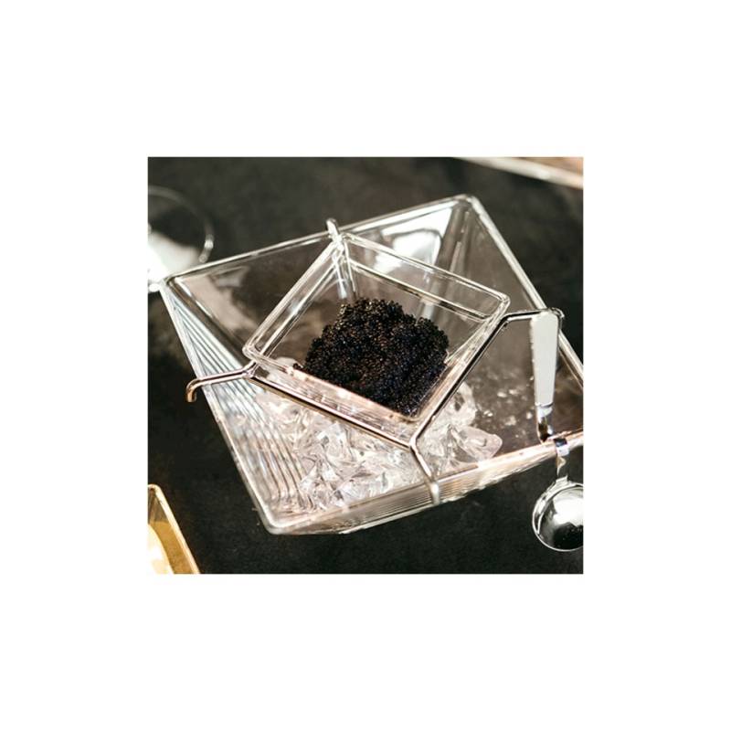 Vidivi caviar torcello set in glass with steel spoon cm 14x14x10