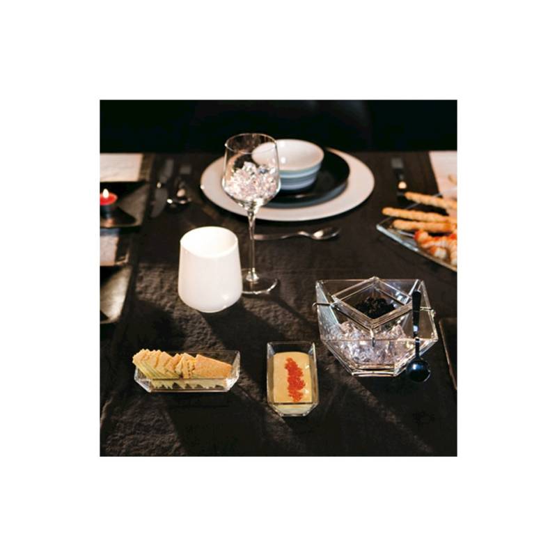 Vidivi caviar torcello set in glass with steel spoon cm 14x14x10