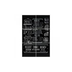 Set of 6 XXL black plastic blackboards 40x40 cm