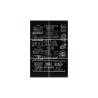 Set of 6 XXL black plastic blackboards 40x40 cm