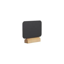Black rectangular black board with marker and wooden base 7.5x9 cm