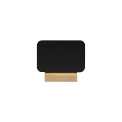 Black rectangular black board with marker and wooden base 7.5x9 cm