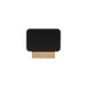 Black rectangular black board with marker and wooden base 7.5x9 cm