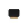 Black rectangular black board with marker and wooden base 7.5x9 cm