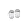 Glass salt and pepper set with aluminum cap