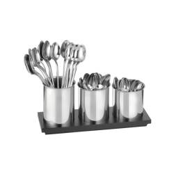 Set of 3 teaspoon holders with tray