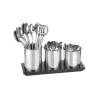 Set of 3 teaspoon holders with tray