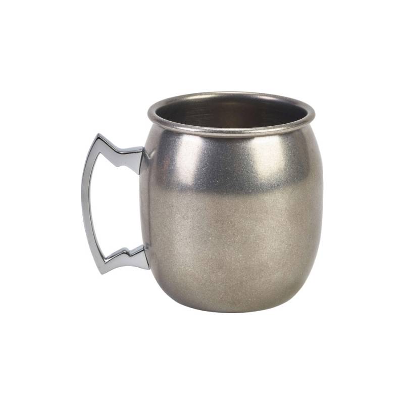 Antique stainless steel rounded mug mug cl 40