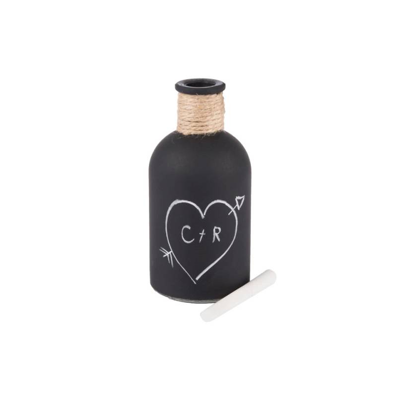 Schwarzes Glas Tafel Flasche 13,5 cm