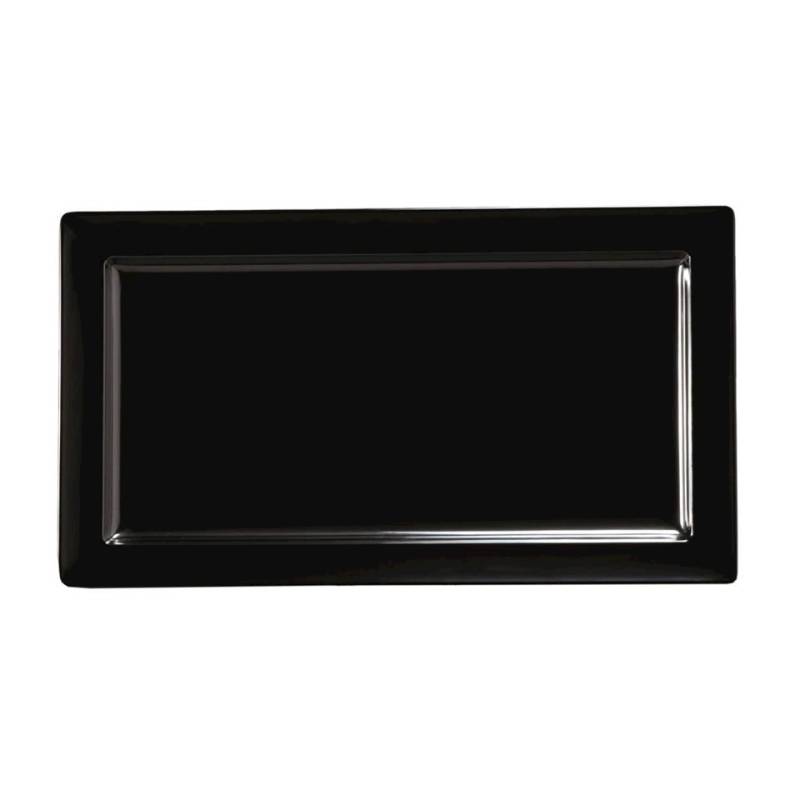 Rectangular black melamine tray 19.48x10.63 inch