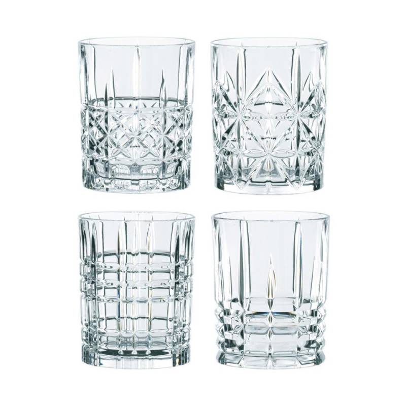 Highland whiskey glass set assorted decorations cl 34.5