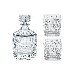 Punk whiskey glass bottle and 2 glasses set