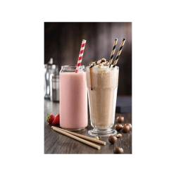 Biodegradable straws with spiral decoration in black and brown paper cm 20x0.6